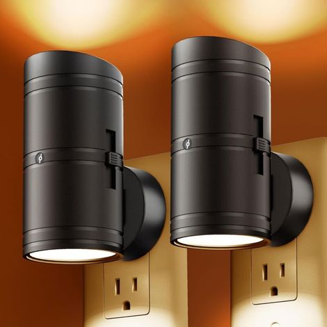 Luce notturna, luce notturna a parete con sensore di luce, luminosità regolabile da 0 a 100 lumen, luce notturna ambra, luce notturna a LED dimmerabile per corridoio, camera da letto, bagno -Crezuo