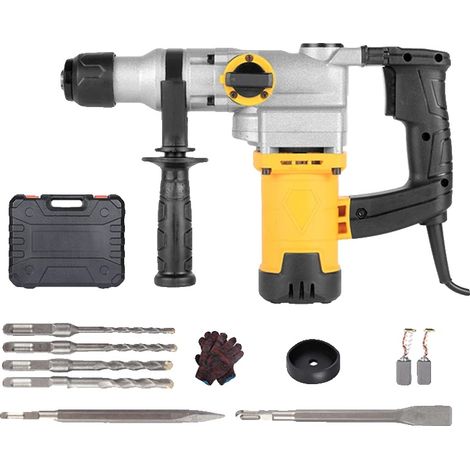 Trapano a percussione, potenza 1200W, energia d'impatto 6 joule, velocità 0-800 giri/min, mandrino da 26 mm, 2 modalità di funzionamento. (1/5)