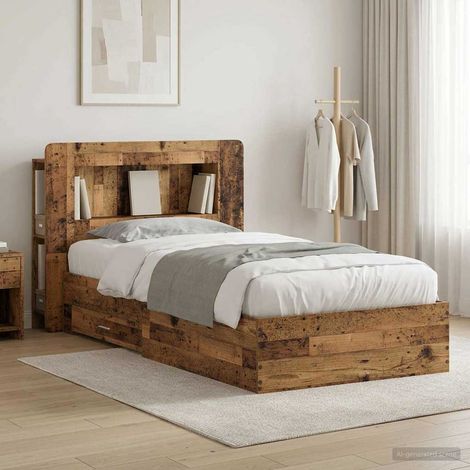 Cadre de lit avec rangement Bois ancien 90 x 190 cm (1/5)