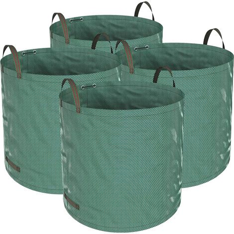 Lot de 4 grands sacs à déchets de jardin de 272 L (67 x 76 cm), sacs à gravier et à compost résistants, avec poignées. (1/5)