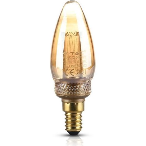 V-Tac VT-2152 Ampoule LED ART E14 Filament 2W couverture ambre blanc chaud 1800K - 7472 (1/5)