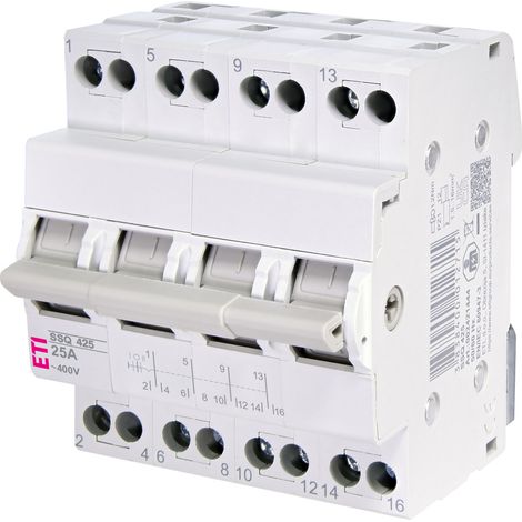 Generador de red de conmutación modular I-O-II 25A 4 polos SSQ 425 (1/4)