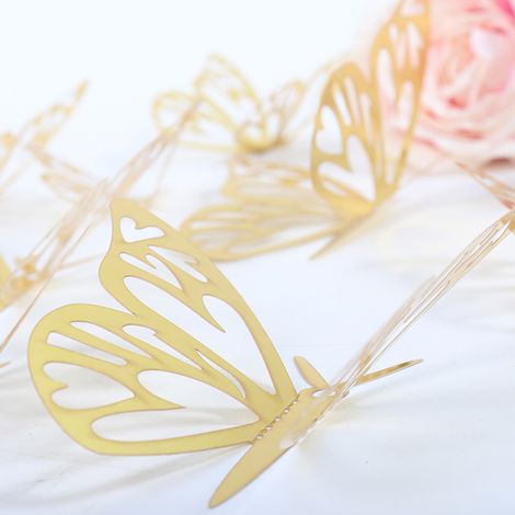 Stickers muraux papillons 3D creux pour décoration intérieure, mariage, fêtes et décoration. (1/5)