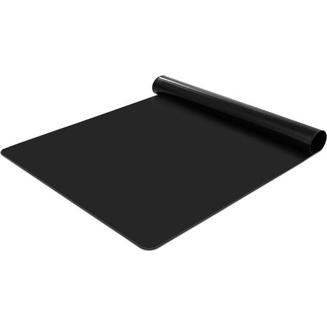 Grand tapis de table en silicone, antidérapant, résistant à la chaleur, anti-adhésif, tapis de travail (noir, 40 x 30 cm)