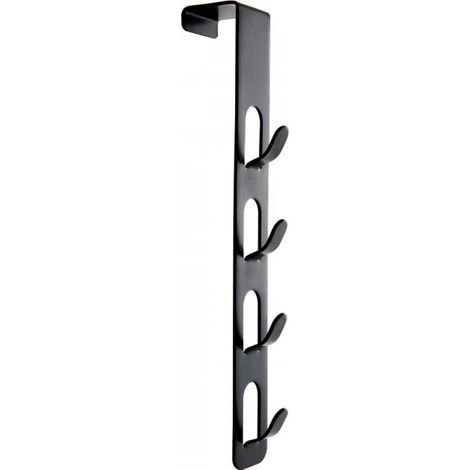 (Black)2 Pack Over the Door Coat Rack, Over the Door Coat Hook with 4 Hooks, No Drilling Coat Rack, Over the Door Coat Rack for Storage, Jackets, Robes, Handbags and More (1/5)