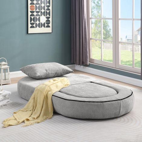 Canapé convertible 2-en-1-lit futon-fauteuil avec coussin-matelas épais-chambre/salon/bureau-101x90x41(cm) (1/5)