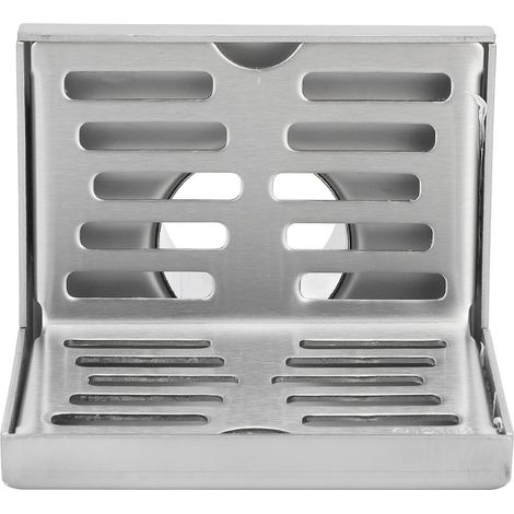 Desagüe de esquina de acero inoxidable de 50 mm de largo, desagüe lateral para baño y cocina - Kit de instalación con junta de sellado (1/5)