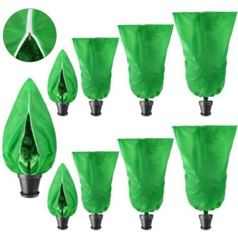 Voile d'hivernage,couvercles d'arbustes pour les plantes, protection des cultures, couverture de la plante avec cordon et fermeture éclair, sac de protection contre l'hiver, extérieur, gel, protection