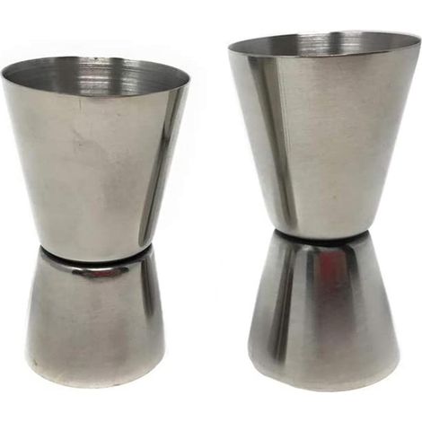 Misurino Doppio in Acciaio 2 Pezzi per Cocktail 15-30 ml Jigger in Acciaio per Gin Vino Drink 20-40 ml da Bar Barman (1/3)