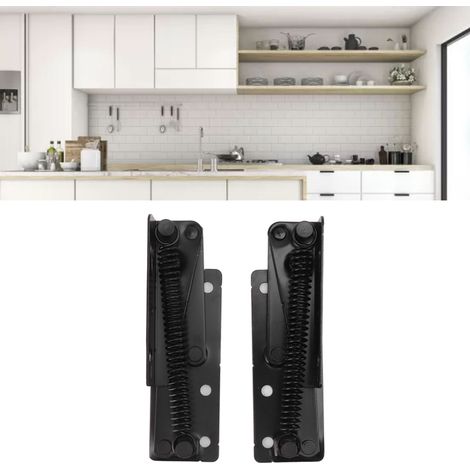 Bisagras plegables de resorte de 80° (paquete de 2) – Acero laminado en frío para puertas de muebles, camas y sofás – Vida útil 30.000 ciclos (1/5)