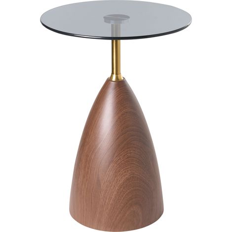 Mesa auxiliar redonda de metal mesa de centro pequeña estilo glamuroso marrón y negro Wallis