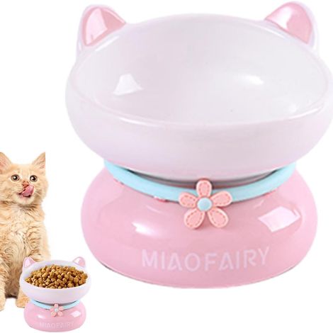 Ceramic cat bowl – anti-vomiting, 15-degree inclined cat bowl, non-slip, elevated cat bowls, stable base, slanted opening for cats, pet supplies (1/5)
