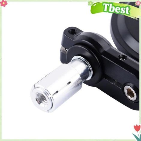 Rétroviseur Moto - Miroir Rond 8 cm - Aluminium Noir - Adaptateur Extrémité de Guidon 7/8 Pouces - Réglable 2 Axes - Convient à Moto Route Cruiser Chopper Scooter - 1 Set (Gauche + Droite) (1/5)