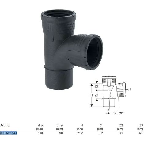Geberit Silent-Pro Derivazione a curva 87,5°, DN 100 / 90, 393.552.14.1