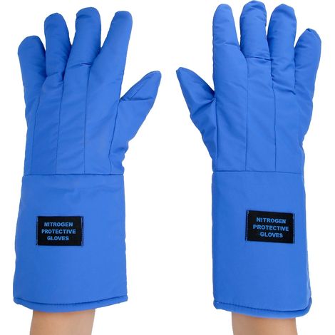 Gants cryogéniques de 38 cm de long, étanches, résistants aux basses températures et à l'azote liquide, offrant une protection optimale. (1/5)