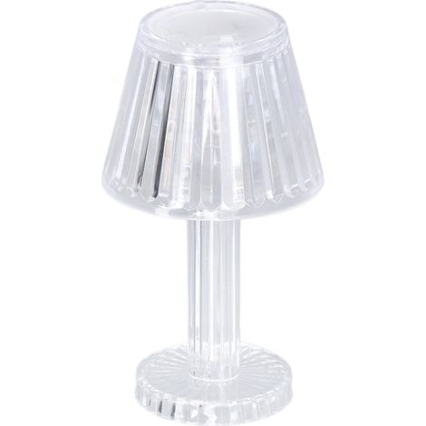 Lampe de Table Cristal Diamant LED Mini - Strong Light Transmission & IP54 Waterproof - Modèle CDTL-7cm - Matériau Plastique Transparent - Batterie LR1130 Inclus - 12cm Hauteur