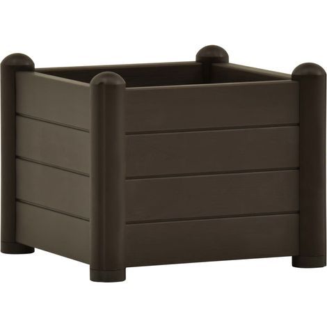vidaXL Garten-Hochbeet PP Mokka 43x43x35 cm