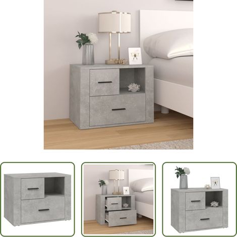 Holzwerkstoff - Nachttisch Betongrau 60x36x45 cm Holzwerkstoff (1/5)