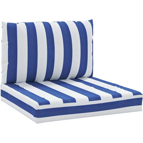 Maison Exclusive - Palettenkissen 2 Stk. Blau & Weiß Gestreift Ox (1/5)