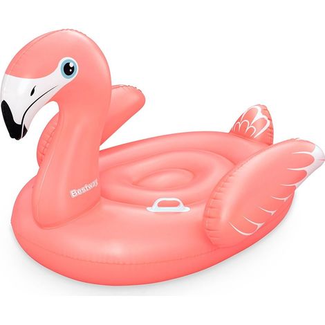 TRADE SHOP - Cavalcabile Gonfiabile Gioco Da Piscina A Forma Di Fenicottero 138x107cm 2 Maniglie 41525 -