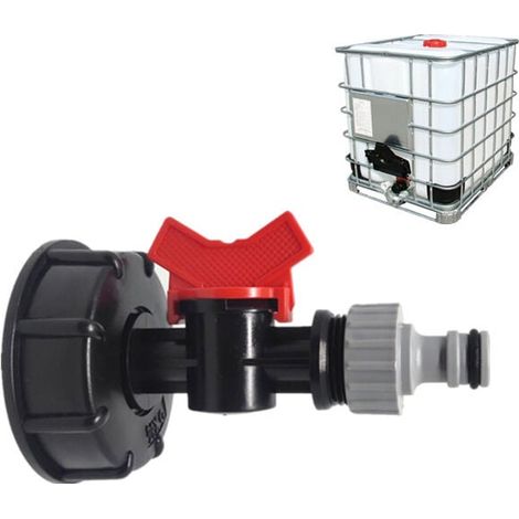 IBC Water Hose Adapter, S60X6 IBC Water Tank with Tap for Agricultural Irrigation Garden Balcony/S606 Water Diverter Valve with Nipple MUMU