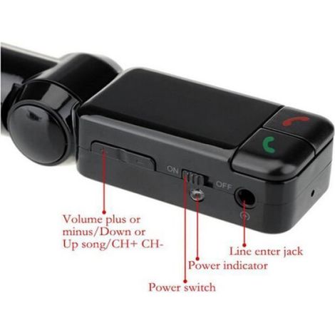 Transmetteur FM - Kit Mains Libres Bluetooth avec Écran LCD - Chargeur USB pour Smartphone - Compatible iPhone Android - 1 Pièce (1/4)