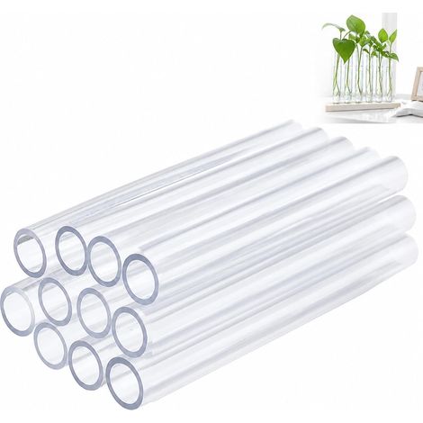 Tube Plastique Transparent Rigide,Tubes en PVC, ensembles de tubes en verre acrylique, tubes en plastique transparent pour la publicité, éclairage médical, projets de bricolage (1/5)
