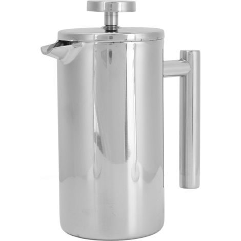 Tragbare doppelwandige Edelstahl-Kaffeemaschine mit Stempel, 800 ml, ideal für Zuhause, Camping und Reisen. (1/5)