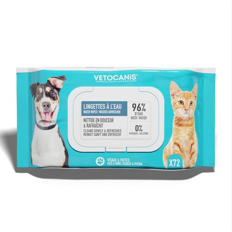 VETOCANIS Lingettes Nettoyantes Grand Format X72 Chien / Chat (1/4)