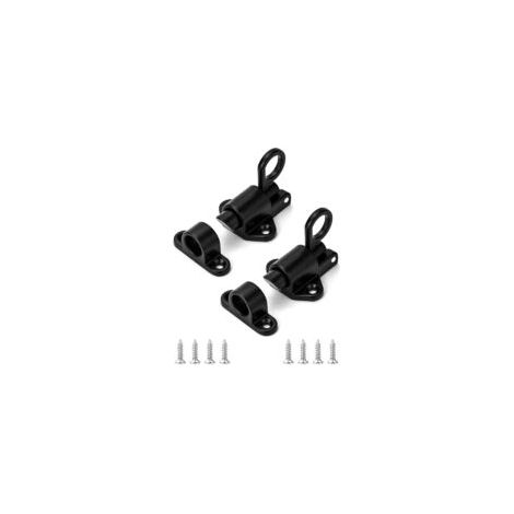 2Pcs Boulon à Ressort de Porte, Verrou Porte Automatiques pour Portes en Bois, Portes de Toilettes, Armoires, Penderies, Fenêtres (Noir) - Crezuo