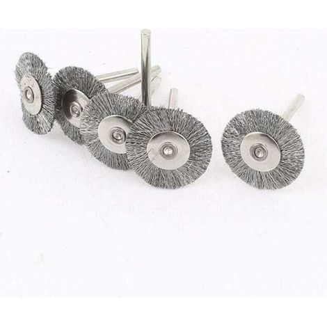 10 brosses rotatives en acier, brosses pour perceuses métalliques, accessoires pour outils rotatifs de nettoyage et polissage. (1/5)