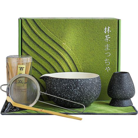 Ensemble vert Matcha 7 pièces – fouet en bambou et accessoires pour latte/petit-déjeuner (1/5)