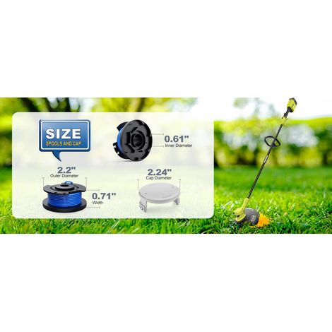 Recharge de fil pour Ryobi AC14RL3A – Tête avec capot référence R0+2 – Coupe rapide et précise des herbes hautes et des mauvaises herbes
