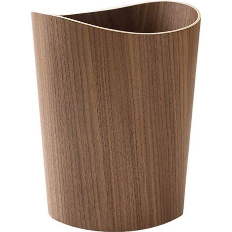 2,3 Gallonen (ca. 7,9 Liter) hölzerner Mülleimer für Zuhause oder Büro, runder japanischer Naturholzbehälter, leicht und robust (dunkles Holz-B)