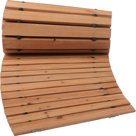 Mophorn Wooden Garden Pathway - Passerella curva antiscivolo da 8 piedi x 17 pollici. Percorso esterno in cedro srotolabile con collegamento tramite fune metallica, pavimentazione decorativa (1/5)