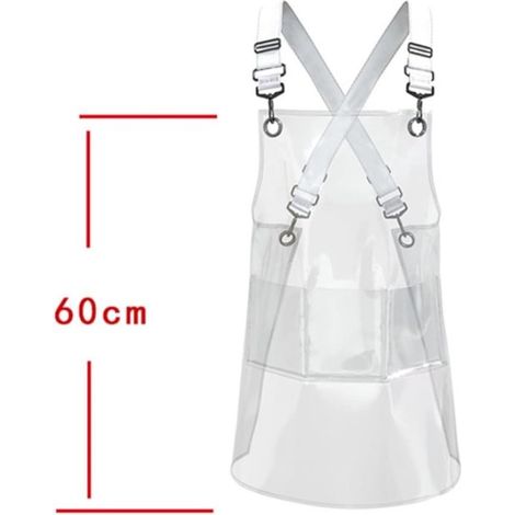 Grembiule trasparente, grembiule da lavoro per salone - grembiule da lavoro impermeabile e resistente all'olio  Attrezzatura da cucina regolabile per casalinghe e donne (1/5)