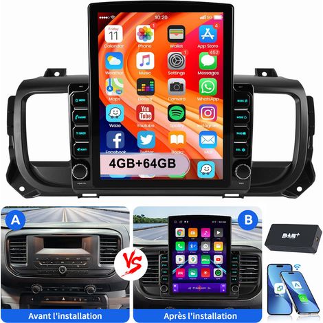 Autoradio Android 15 CarPlay 9,7" pour Citroën Jumpy et Peugeot Expert (2016-2021) 2+32G DAB (1/5)