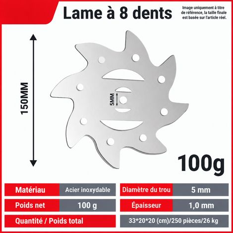 Lame de scie octogonale 6 pouces 150 lame de débroussailleuse acier laminé à froid 150mm 5mm 0.1 15 × 15 × 0,1 cm 110 g – Livraison gratuite