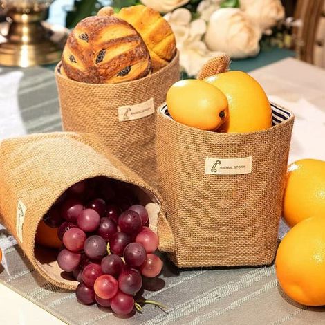 Lot de 9 mini paniers de rangement muraux pliables en coton, boîte de rangement décorative suspendue