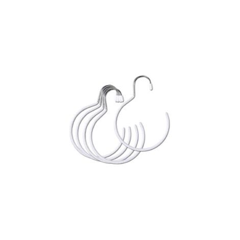 Cintre d'Écharpe Rond 5 Pièce Porte Ceintre Porte Foulard Porte Chapeau Cintre Cravate Porte Cravate Cintre Foulard Anneaux Rangement Foulard Crochets Anneaux Suspendus Porte Écharpe,Blanc (1/5)