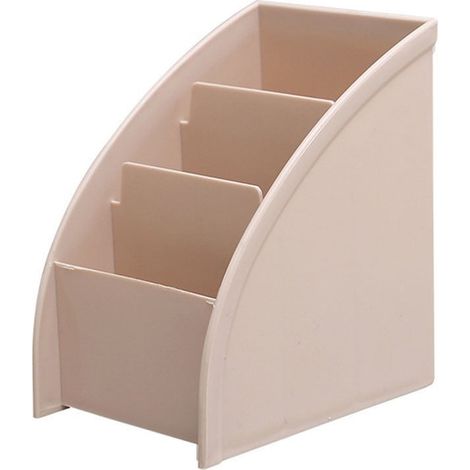 Boîte De Rangement Pour Télécommande Et Stylos - Organisation De Bureau - Design En Escalier À Trois Compartiments - Plastique - 11,5 x 8,5 x 13 cm - 1 Pièce (1/5)
