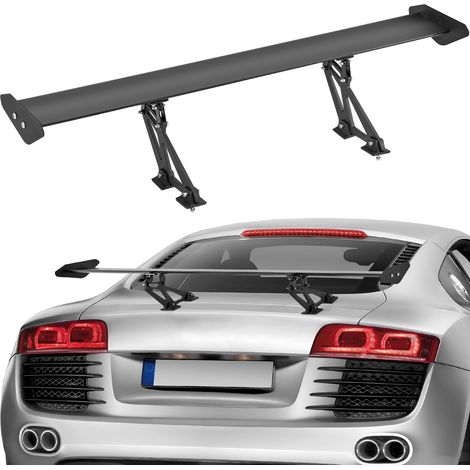 Aileron d'aile de style GT, 1100 mm, becquets arrière universels, avec pont unique, en matériau aluminium léger réglable, spoilers arrière de voiture, aileron de course BGW/JDM de dérive, noir (1/5)