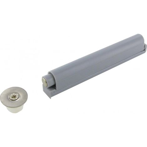 Pulsador de puerta, empujar para abrir, PVC gris, 1 pieza.