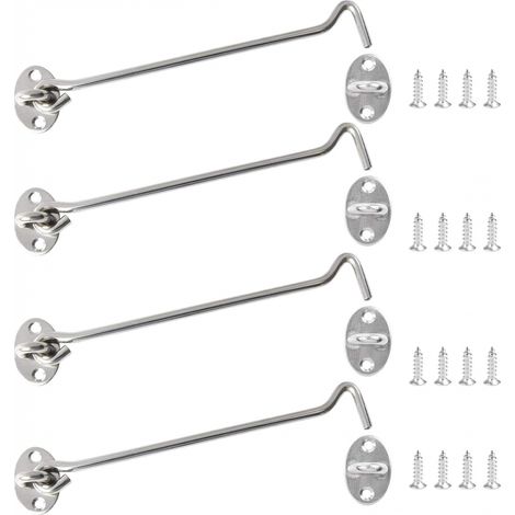 4 Crochets Cabine Acier Inox 8 Pouces avec Vis (1/5)