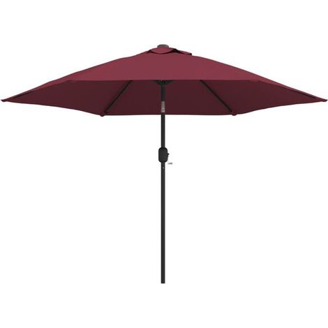 Parasol de jardin avec éclairage LED, mât en acier bordeaux (1/5)