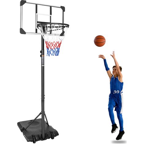 Panier de basket réglable 170-213 cm mobile noir HAVRYA (1/3)
