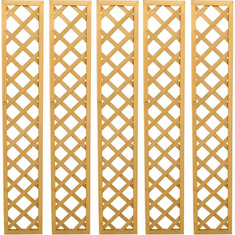 Set of 5 Wooden Framed Square Trellis Panels (180cm x 30cm) (1/5)