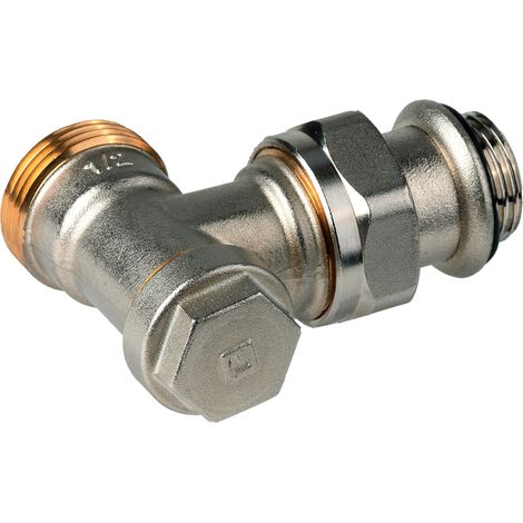 Raccord de retour Verafix-E, métal, coudé, filetage mâle DN15, raccord souple.