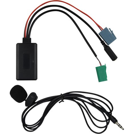 Adaptador de audio Bluetooth para coche, adaptador Bluetooth para coche, cable auxiliar AUX-IN de 6 pines, divisor de audio con micrófono, adaptador AUX-IN para autorradio compatible con Renault Clio/ (1/5)
