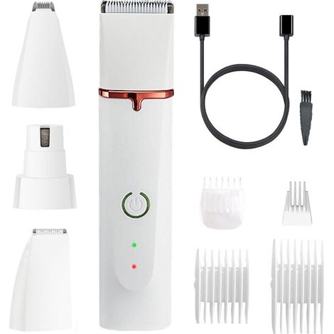 Tondeuse électrique professionnelle pour poils d'animaux (chiens et chats), rechargeable par USB, silencieuse, pour les pattes.-AquaForge (1/5)